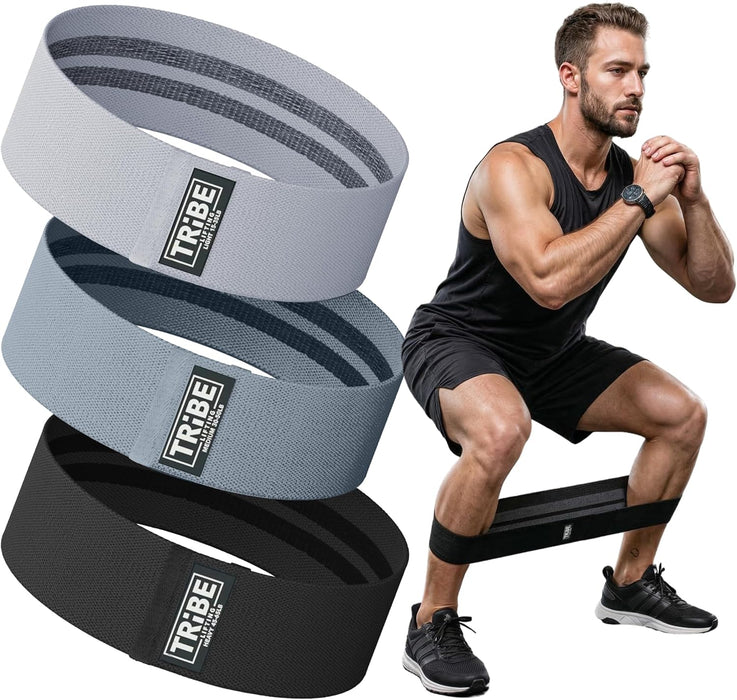 Fabric Resistance Bands for Working Out, 3-Pack for Legs and Glutes
