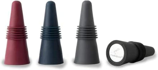 W6121 Bottle Stoppers Set of 4, Multicolor Wine Bottle Caps to Preserve Freshness, Stylish and Durable, Perfect for Parties and Gifts