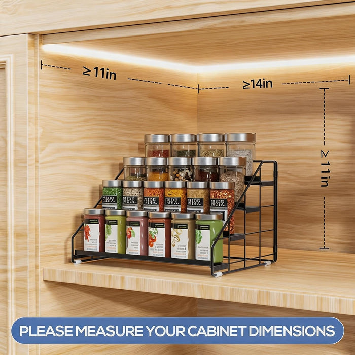 Spice Rack Organizer for Cabinet, 4 Tiered Spice Rack Organizer, Tiered Adjustable Spice Shelf for Kitchen Countertop Or