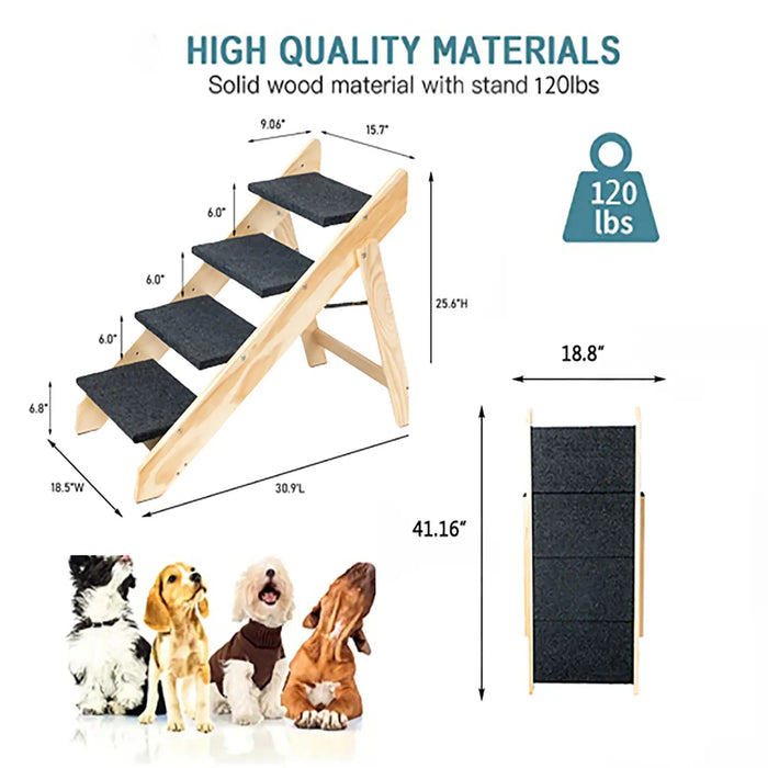 Foldable Three-Level Pet Stairs