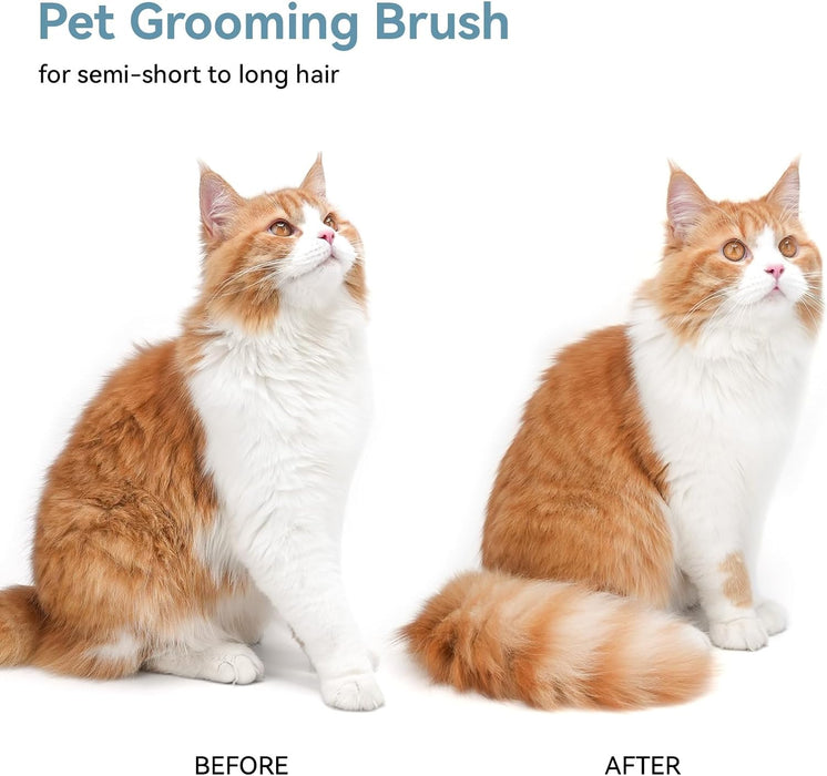 Skin Friendly Self-Cleaning Slicker Brush for Dogs & Cats, Gentle Pet Grooming Tool for Shedding & Deshedding, Efficient Hair Remover for Long & Short Haired Pets