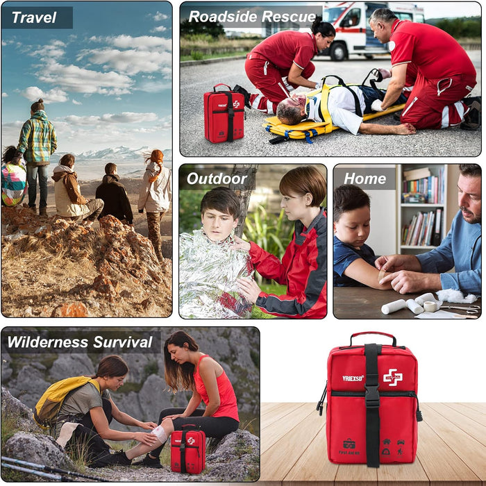 400 Piece Large First Aid Kit for Home, Car, Travel, Camping,Sports