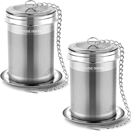 Tea Infuser, Extra Fine Mesh Tea Infusers for Loose Tea, 18/8 Stainless Steel Tea Strainer with Extended Chain Hook, Tea