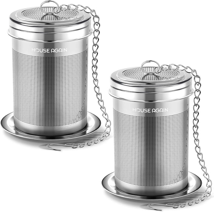 Tea Infuser, Extra Fine Mesh Tea Infusers for Loose Tea, 18/8 Stainless Steel Tea Strainer with Extended Chain Hook, Tea