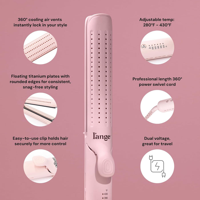 Le Duo Grande 360° Airflow Styler | Curl & Straighten with One Tool | 5.3" Snag-Free Titanium Plates | Cooling Air Vents