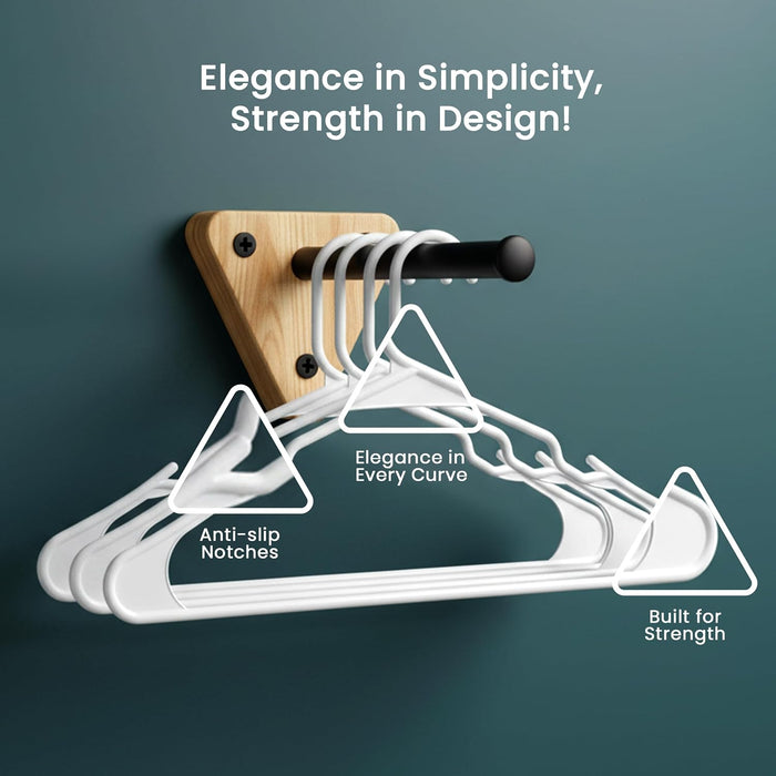 Plastic Hangers 50 Pack – Space Saving Clothes Hanger White
