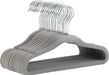 Kids Velvet Non-Slip Space Saving Clothes Hangers with Shoulder Notches, Sturdy Closet Organizer for Baby/Toddler, 11.6", Gray, 30-Pack
