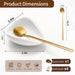 4 Gold Coffee Spoons 6.7in and 1 Ceramic Spoon Rest,Coffee Bar Accessories