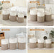 Laundry Basket Hamper Tall Rope Storage Woven for Blanket Toys Dirty Clothes in Living Room Bathroom Bedroom White & Bro