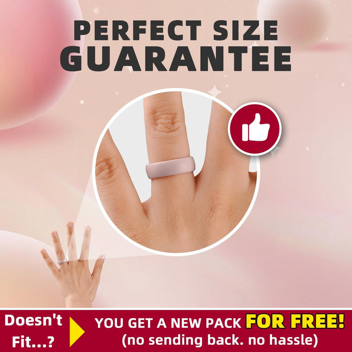 Women's Silicone Engagement Rings, 5.5mm Wide 2mm Thick
