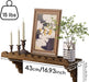 Scalloped Wood Wall Shelf – 17 Inch Floating Shelf with Wood Brackets, Easy to Install Rustic Wall Shelf for Living Room