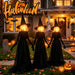 Halloween Witches Decorations Outdoor, 5 FT Set of 3 Light Up Holding Hands Witches with Stakes and Timer Function, Glow