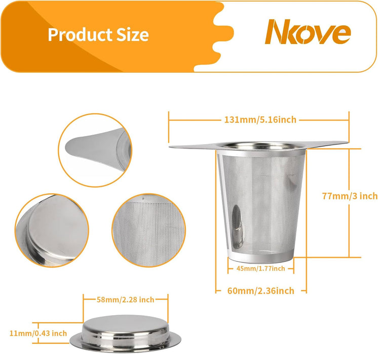 Stainless Steel Tea Infuser, Loose Leaf Tea Strainer, Fine Mesh