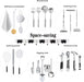 Broom Holder Wall Mount, 5 Racks 4 Hooks Heavy Duty Mop Organizer