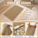 Set of 2 Waffle Bathroom Rugs Boho Bath Mat Brown 18x30 Inch