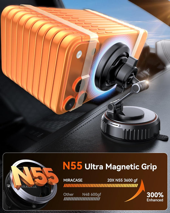 for MagSafe Car Mount[3800gf Strong Magnet & 90+LBS Suction Base]Magnetic Phone Holders for Your Car, 360° Adjustable Da