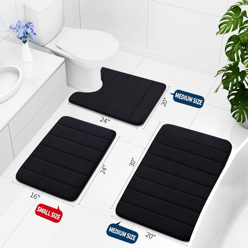 Memory Foam Bath Mat 30 x 20, Ultra Soft Absorbent Bathroom Rugs