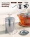 Tea Infuser, Extra Fine Mesh Tea Infusers for Loose Tea, 18/8 Stainless Steel Tea Strainer with Extended Chain Hook, Tea