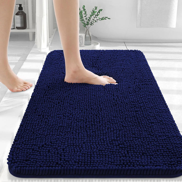 Bathroom Rugs 30X20, Extra Soft Absorbent Chenille Bath Rugs, Rubber Backing Quick Dry, Machine Washable Bath Mats for Bathroom Floor, Tub and Shower, Home Decor Accessories, Grey