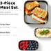 Stainless Steel Lunch Box, Sandwich & 2 Snack Containers, White