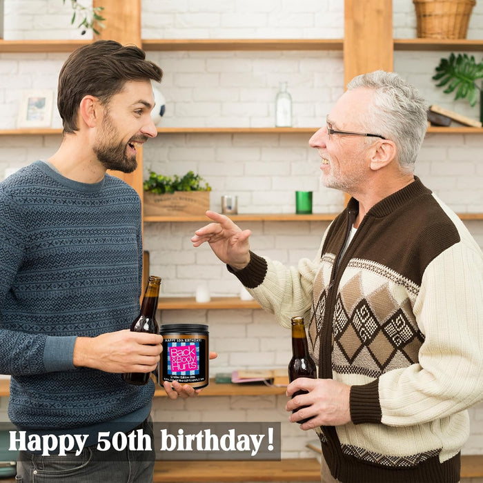 50th Birthday Gift for Her Him, Happy 50th Birthday Candles Gifts for Women Men, Funny 50 Years Old Decorations Ideas- Lavender Scented Candle