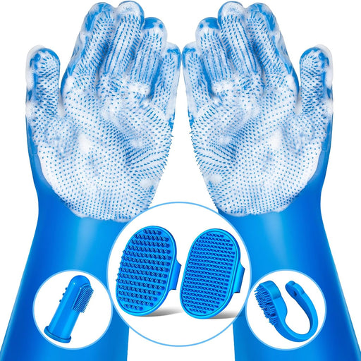 6PCS Grooming & Bath Supplies for Dogs, Cats | Dog Washing Gloves | Dog Bath Brush | Dog Shower Brush | Pet Grooming Glo