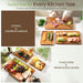 Deep-Carbonized Bamboo Cutting Boards for Kitchen with Wood Storage Stand, Reversible Charcuterie & Chopping Boards with