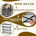 𝟐𝟒% 𝐎𝐅𝐅 4 Tier Collapsible Cooling Rack - Adjustable Black Stainless Steel Baking Rack with Mesh Leak Proof, Foldab
