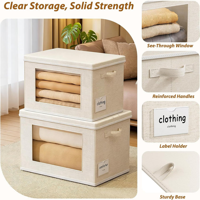 Fabric Storage Bins with Lids, Foldable Decorative Storage Box