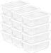 Storage Boxes, Stackable Clear Plastic Bins, 6 Quart, 12-Pack