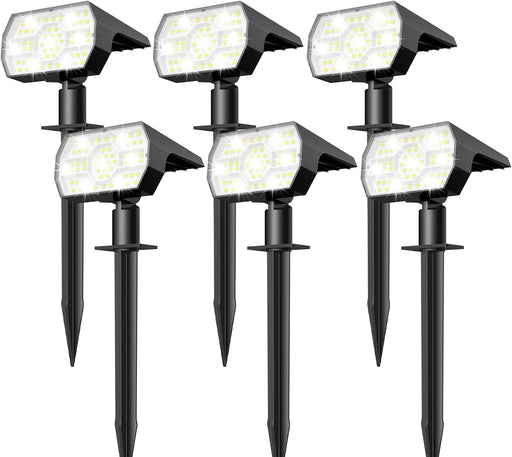 Solar Lights Outdoor Waterproof - 6 Pack (Cool White)