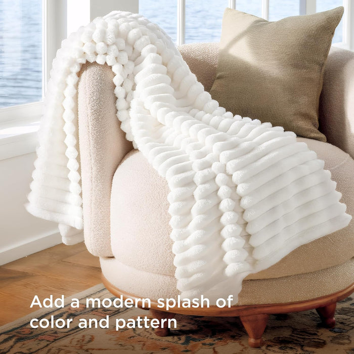 Soft Cozy Throw Blanket for Couch Decor Gift Off White 50"x70"