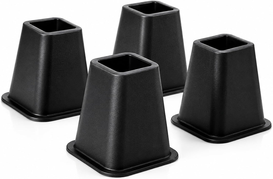5 to 6-inch Black Bed Risers, Heavy Duty Furniture Risers 4-Pack