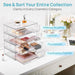 Clear Stackable Storage Drawers, 2 Pack Wide Plastic Organizers