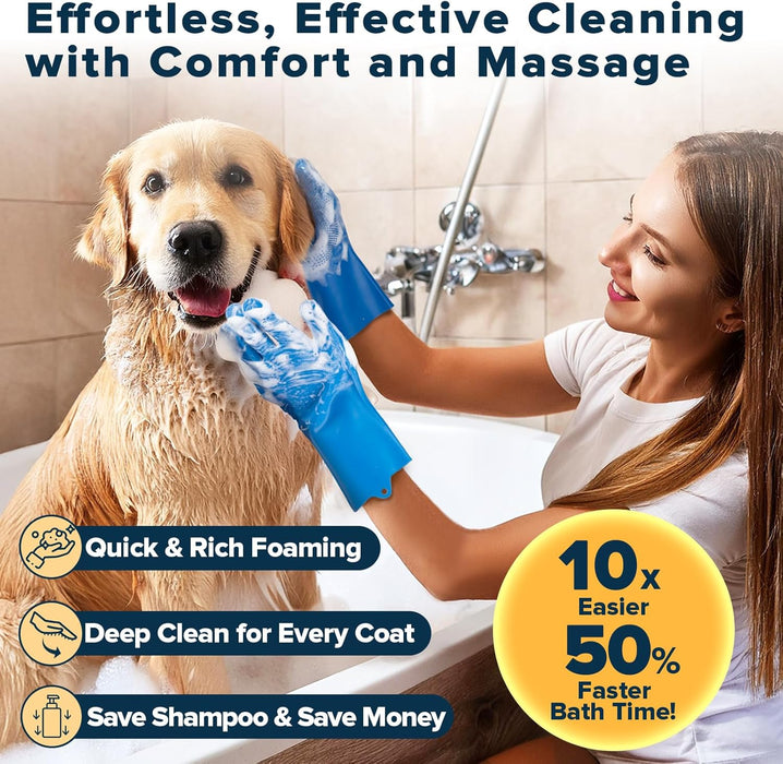6PCS Grooming & Bath Supplies for Dogs, Cats | Dog Washing Gloves | Dog Bath Brush | Dog Shower Brush | Pet Grooming Glo