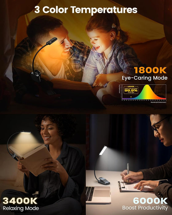 13 LED Book Lights for Reading at Night, Gifts for Book Lovers