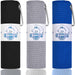 Microfiber Fishing Towels with Clip, Waffle Pattern for Effective Cleaning of Fishing Gears or Dirty Hands, 16” x 16”, Camping Towels, Hiking Towels, Pack of 3 (Black/Grey/Blue)