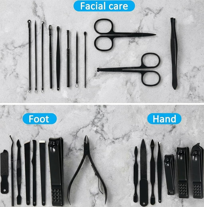 Manicure Set Nail Clippers Set Pedicure Kit, 26-Piece Brown