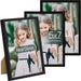 5x7 Picture Frame Glass, Thin Border, Black Photo Frames, 3 Pack
