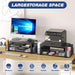Desk Organizer and Accessories, 2-Tier Computer Monitor Stand Riser with Drawer and 2 Pen Holders, Laptop Stand, Office 
