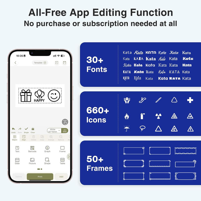 E11 Keyboard & Bluetooth Label Maker Machine with 4 Tapes