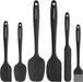 6 Pieces Silicone Spatula Set with Silicone Brush,Mixing-Black