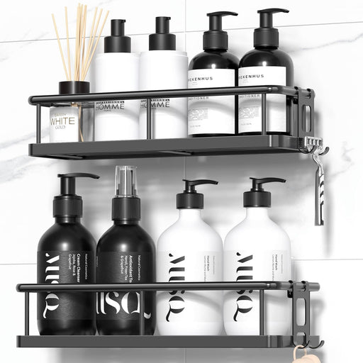 Shower Caddy Adhesive, Rustproof Shower Organizer, Large Capacity Shower Shelves for Inside Shower, No Drilling Bathroom