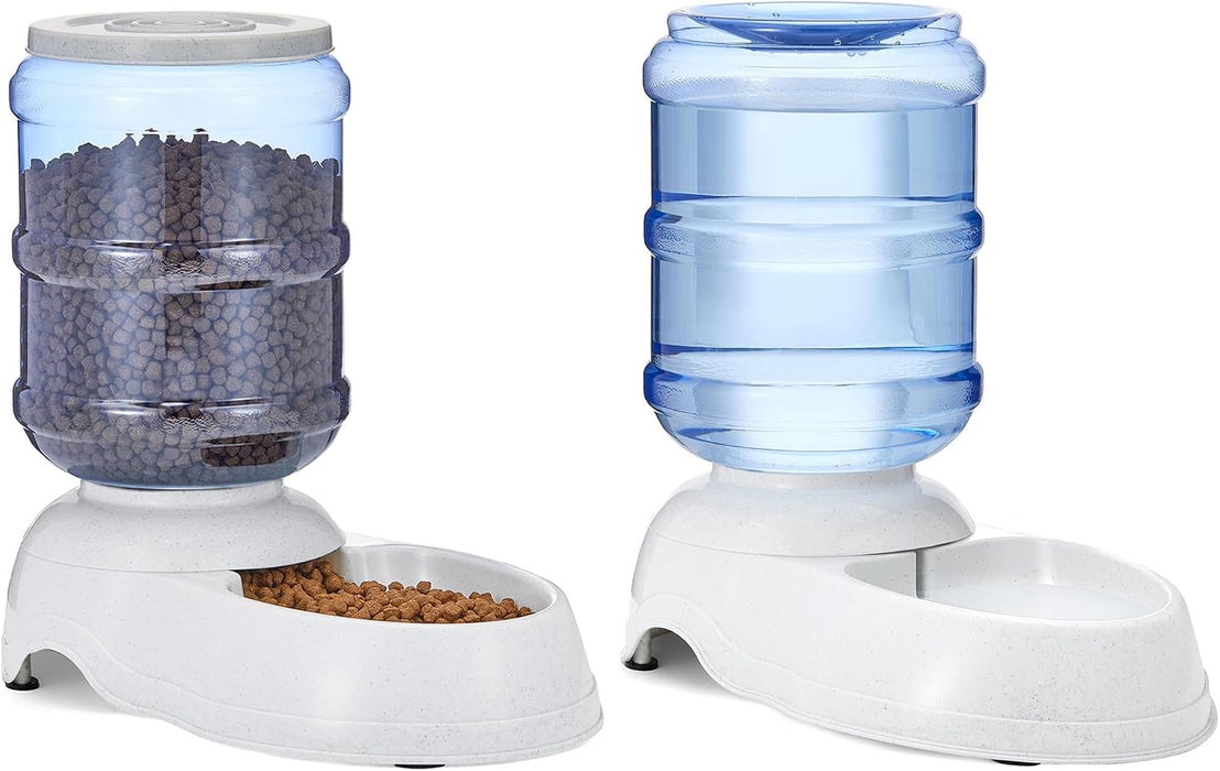 Automatic Pet Water Dispenser and Gravity Food Feeder Set for Cat and Dog, Easy to Clean, 152fl.oz food feeder, 135.3fl.