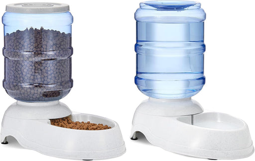 Automatic Pet Water Dispenser and Gravity Food Feeder Set for Cat and Dog, Easy to Clean, 152fl.oz food feeder, 135.3fl.
