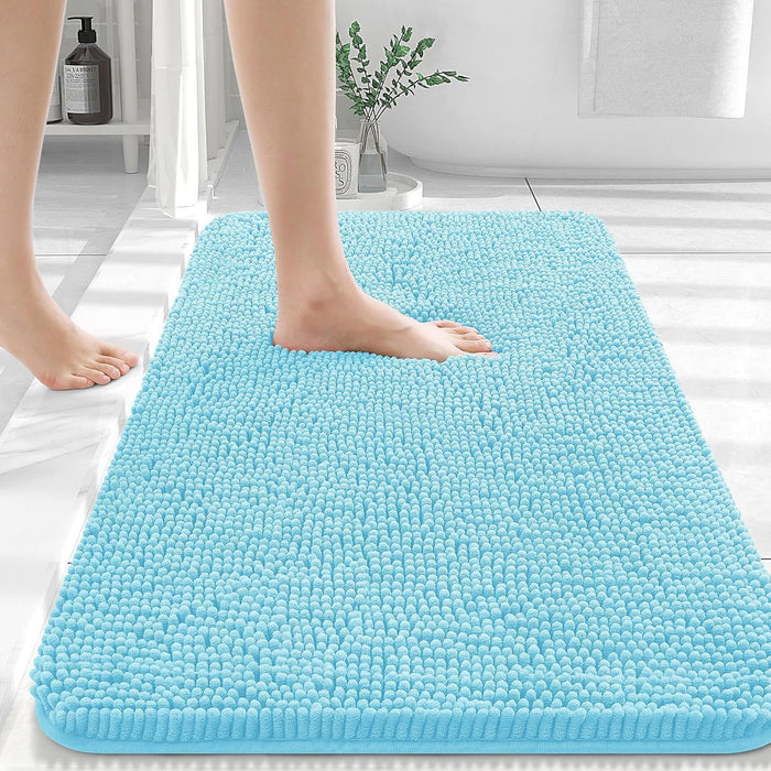 Bathroom Rugs 30X20, Extra Soft Absorbent Chenille Bath Rugs, Rubber Backing Quick Dry, Machine Washable Bath Mats for Bathroom Floor, Tub and Shower, Home Decor Accessories, Grey