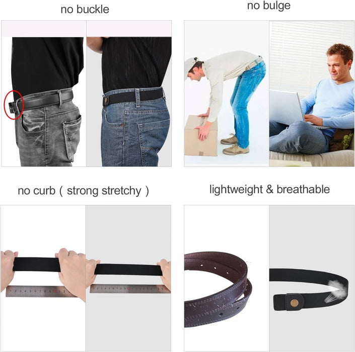 No Buckle Invisible Elastic Stretch Belt for Men/Women Fits waist 24-50in Father Day Gift