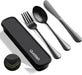 Travel Utensils with Case, Stainless Steel Cutlery Set, Black