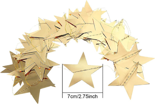 130 ft Star Garland Banner Decor, Gold