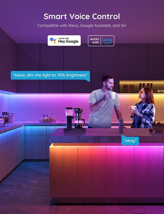 Govee 100ft RGBIC LED Strip Lights, Work with Alexa and Google Assistant
